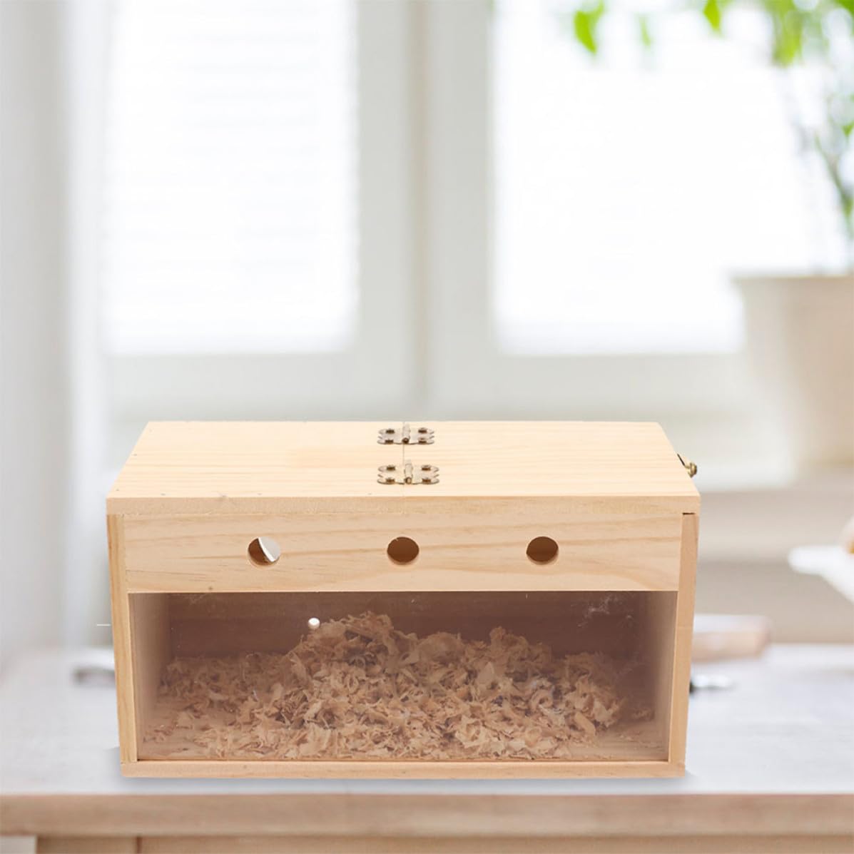 Nidos de pájaros para jaulas, Caja Colgante de Madera Beige para periquitos y Aves, Lugar Protegido y cálido para cría en Interiores y Exteriores