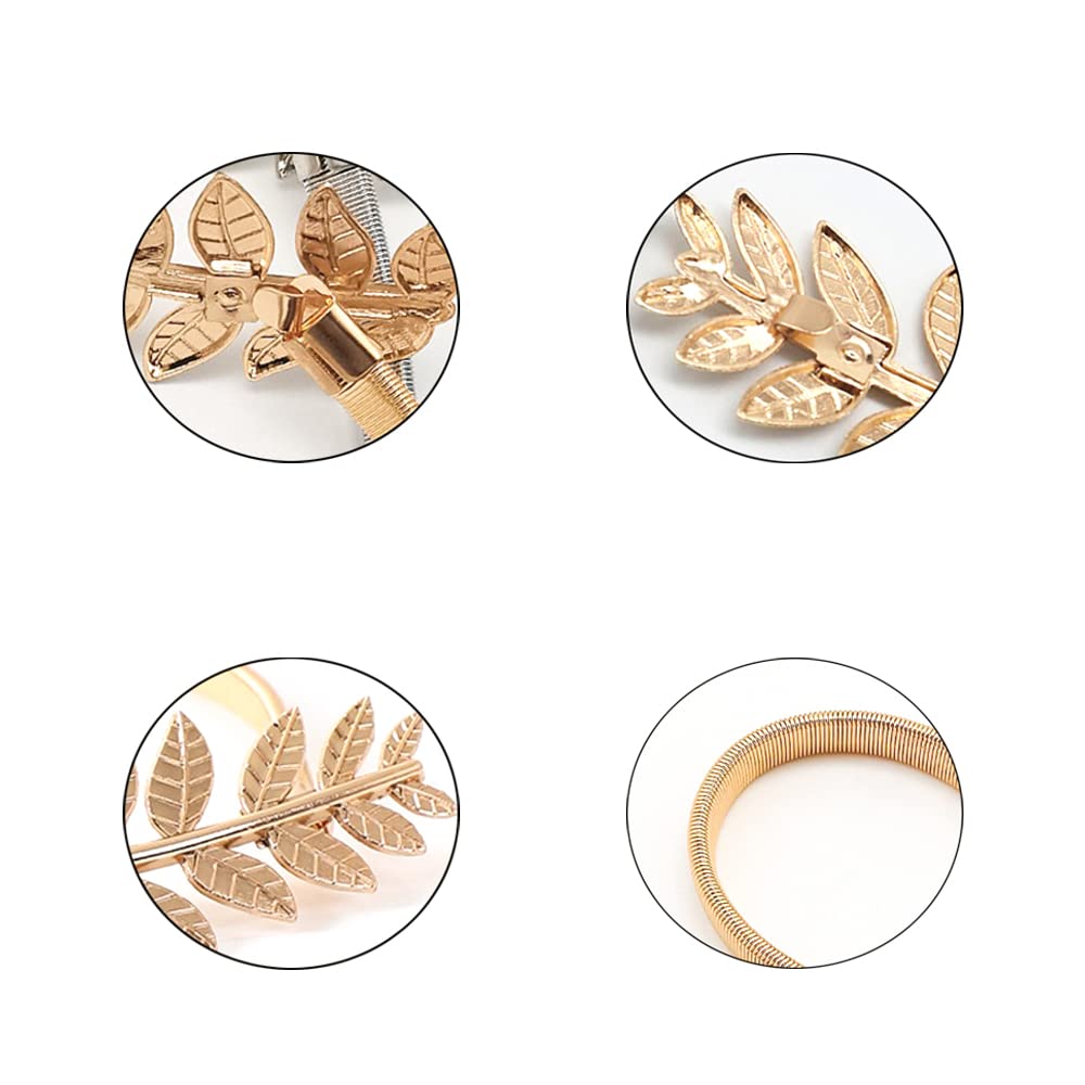 XFSRG Vorhang Raffhalter Gold - Elegante Blattform Gardinenstopper 4er Set Metall