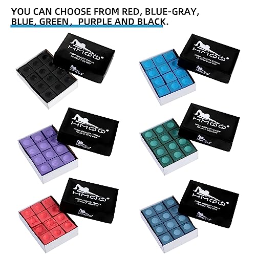 HMQQ Pool Cue Chalk – 12 Pack Billiard Chalk, Low Dust & Anti-Slip Cue Chalk for Smooth, Accurate Shots – 6 Colors Available for Pool Lovers, Home Tables & Clubs - Image 3