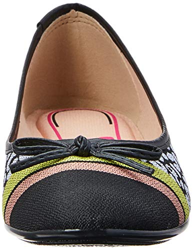 Sapatilhas Tecido Onca Listrado Resinado, Moleca, Feminino, Preto, 37