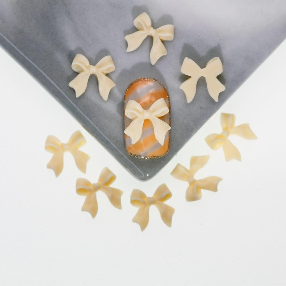 qbodp 200 Pcs Nail Charms, Fashion Nail Ornaments, Resin Bow Decorations for Nail, Nail Supplies Nail Art Decoration Accessories