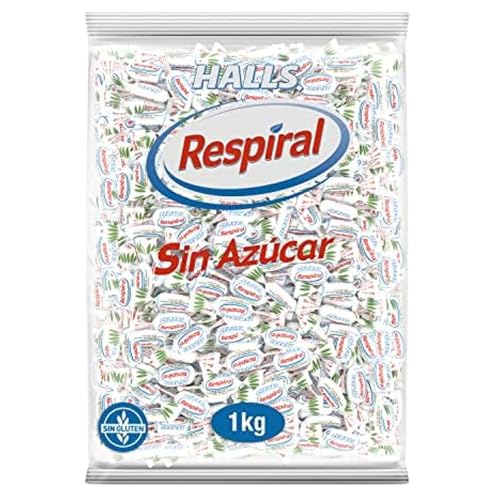 Halls Respiral Caramelos Sabor Mentol, Sin Azúcar, Bolsa de 1 Kg