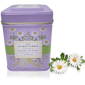 Organic Sleep Blend Herbal Tea – 50 Packets – Natural Chamomile, Peppermint, Fennel And Tulsi Teabags – USDA Certified 100% Non-GMO – Decaffeinated Designer Gift Tin