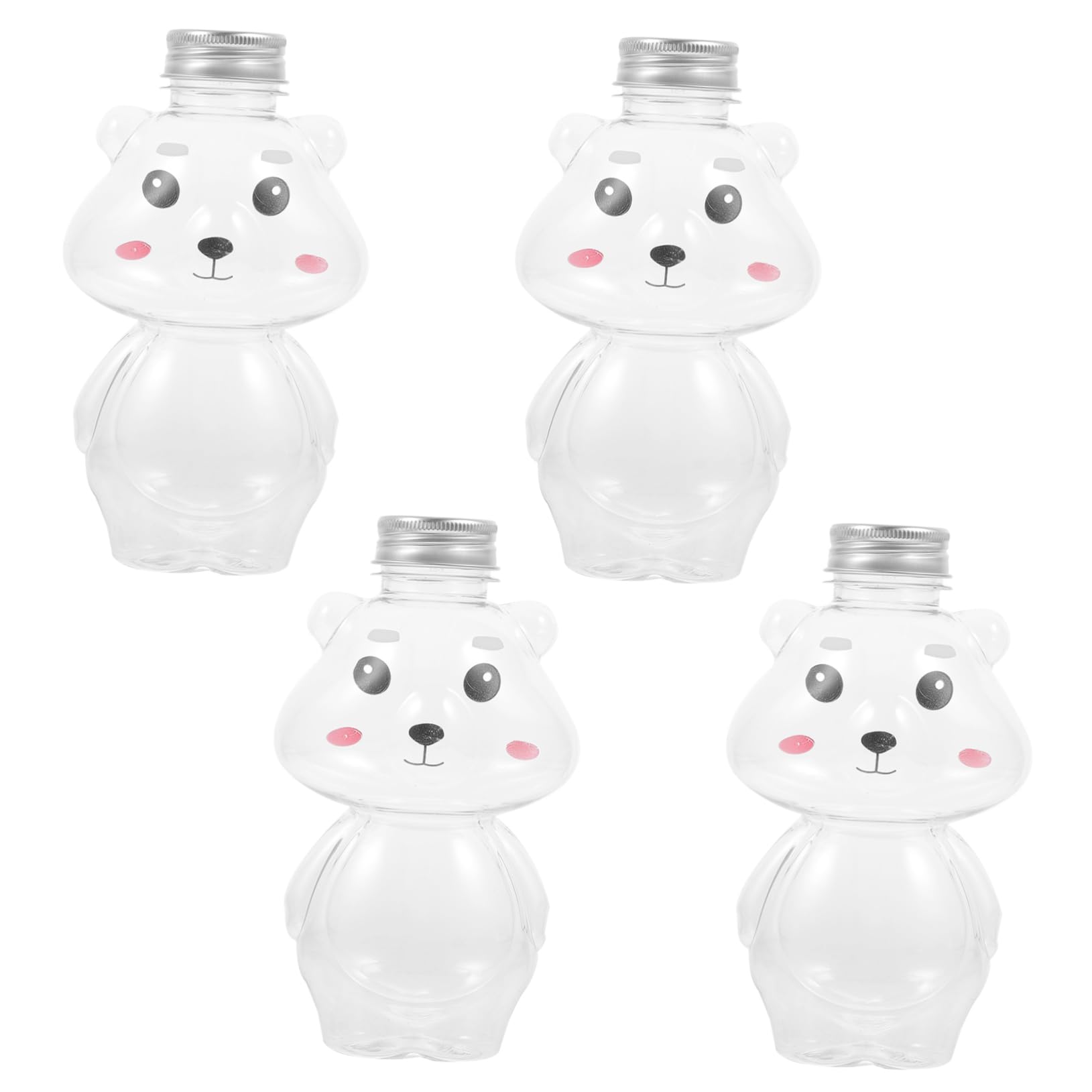 FUNOMOCYA Animal Shape Bottles for Milk Tea Honey Jar Reusable Plastic Drink Jars