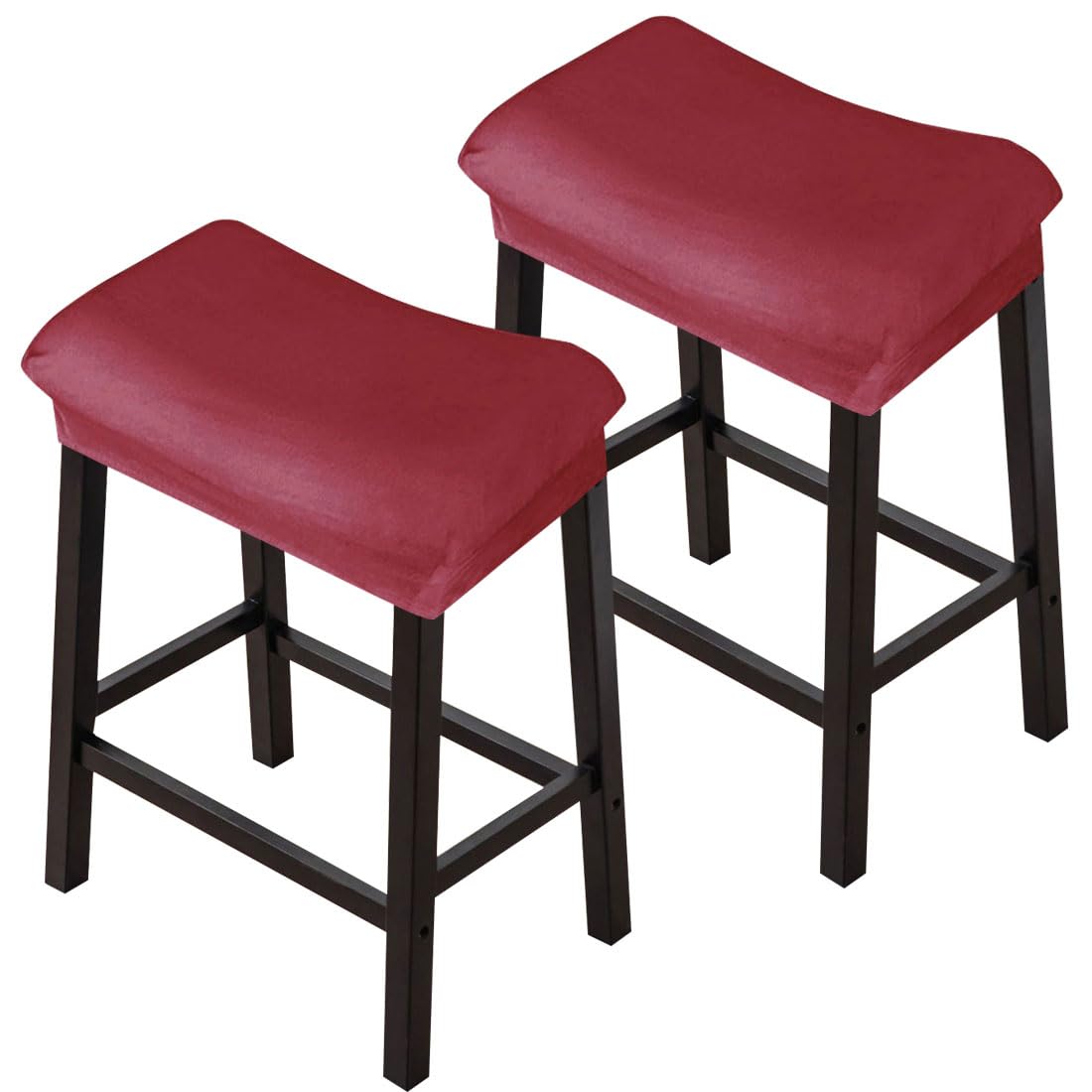 Housse de tabouret de bar rectangulaire velours extensible pour chaise cuisine banc
