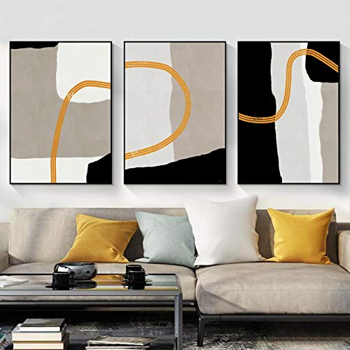 Toile Peinture Abstraite Multicolore Bloc Affiche Triptyque 50x70 - 2