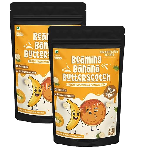 See full amazon price history chart for Grainfully Yours - Beaming Banana Butterscotch - Millet Pancakes & Waffle Mix - No Maida, No Preservatives, Gluten Free, Vegan (Pack of 2, 150gm each) Grainfully Yours - Beaming Banana Butterscotch - Millet Pancakes & Waffle Mix - No Maida, No Preservatives, Gluten Free, Vegan (Pack of 2, 150gm each) (B0CGV7MHQR) Amazon Price History, Amazon Price Tracker