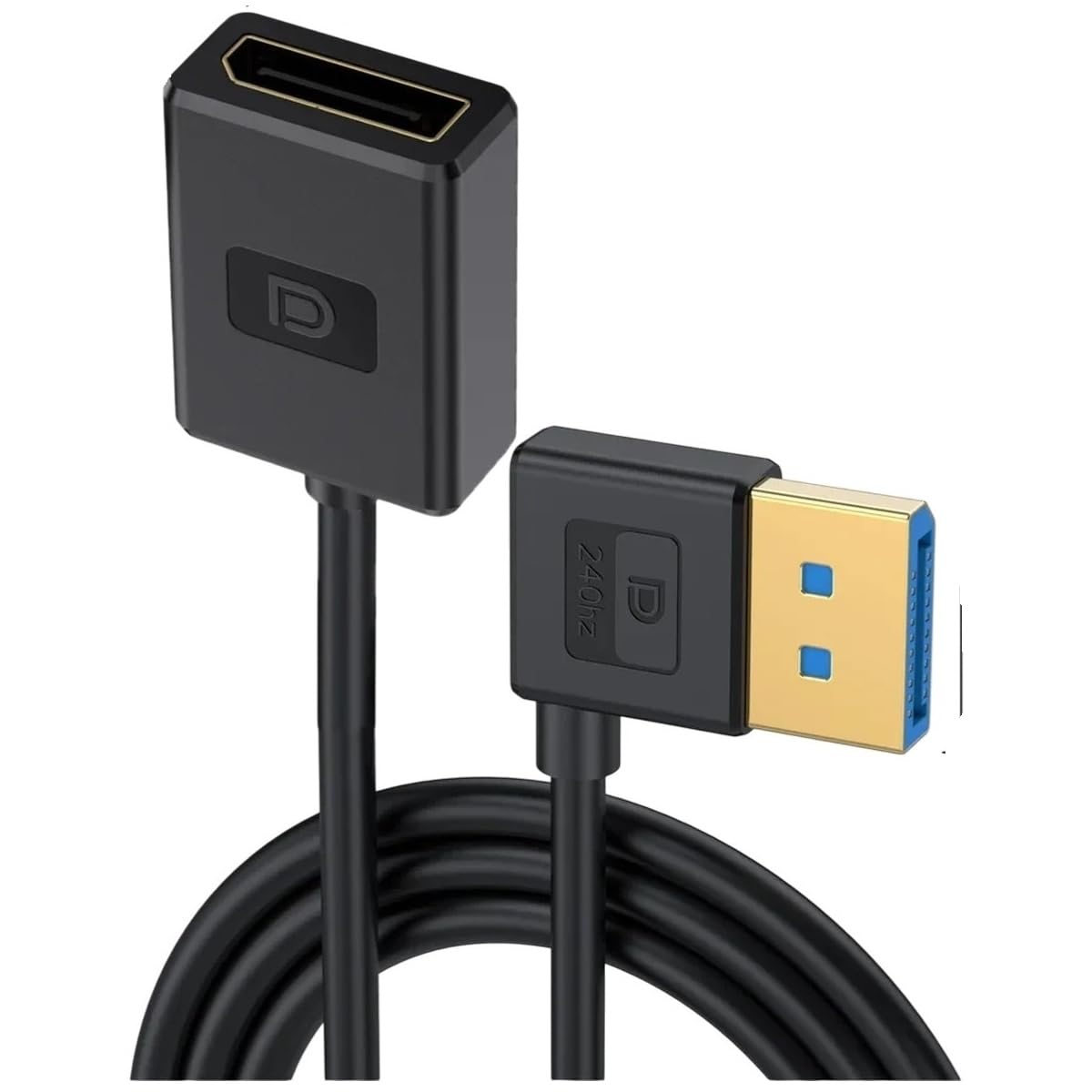 Siilicoine Cable Right Angle Displayport 1.4 Cable 90°Angled Displayport, 1.4V Up to 8K/60Hz, 4K/240Hz Supported 0.