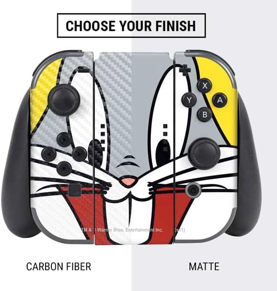 Skinit Decal Gaming Skin Compatible with Nintendo Switch Bundle - Officially Licensed Looney Tunes Bugs Bunny Zoomed in Design