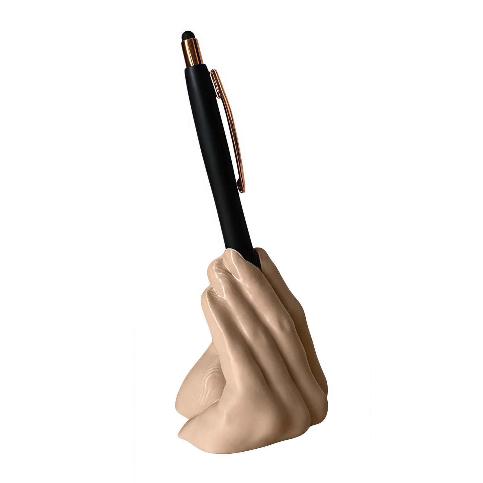 Glifora Funny Hand Gesture Pen Holder for Desk - 3D Printed Novelty Pencil Stand, Desktop Organiser for Office Accessories