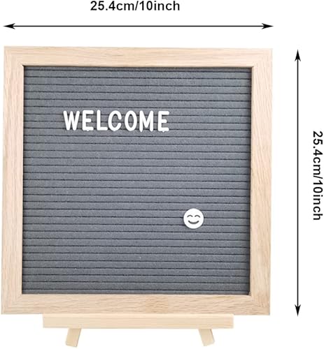 Miniatura 2 de Tablero de mensajes de madera, tablero de letras de fieltro, panel de mensajes de 10 x 10 pulgadas con 170 calcomanías de letras, para decoración de