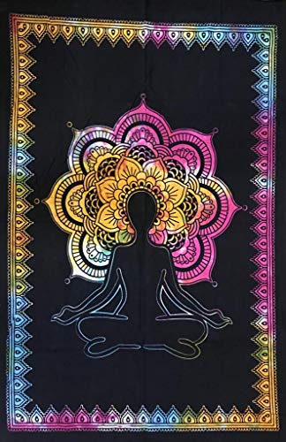Tapisserie murale mandala drap de yoga et meditation tenture boheme suspendre