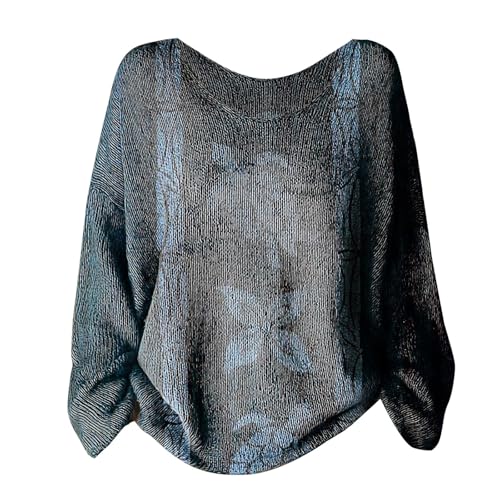 Fall Boho Oversized Sweaters for Women | Vintage Graphic Print Long Sleeve Shirts for Womens,Casual Cute Knit Tops Pullover2