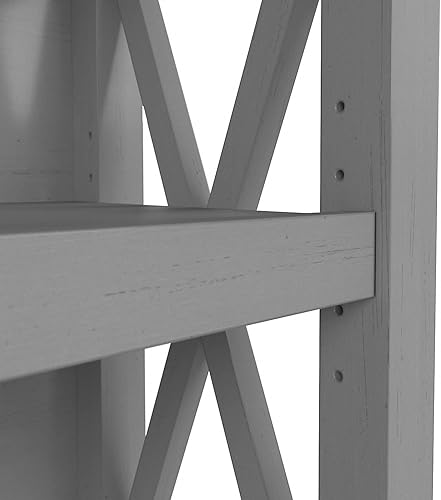 Miniatura 7 de Bush Furniture Key West - Estantería pequeña con 2 estantes, color gris Cape Cod