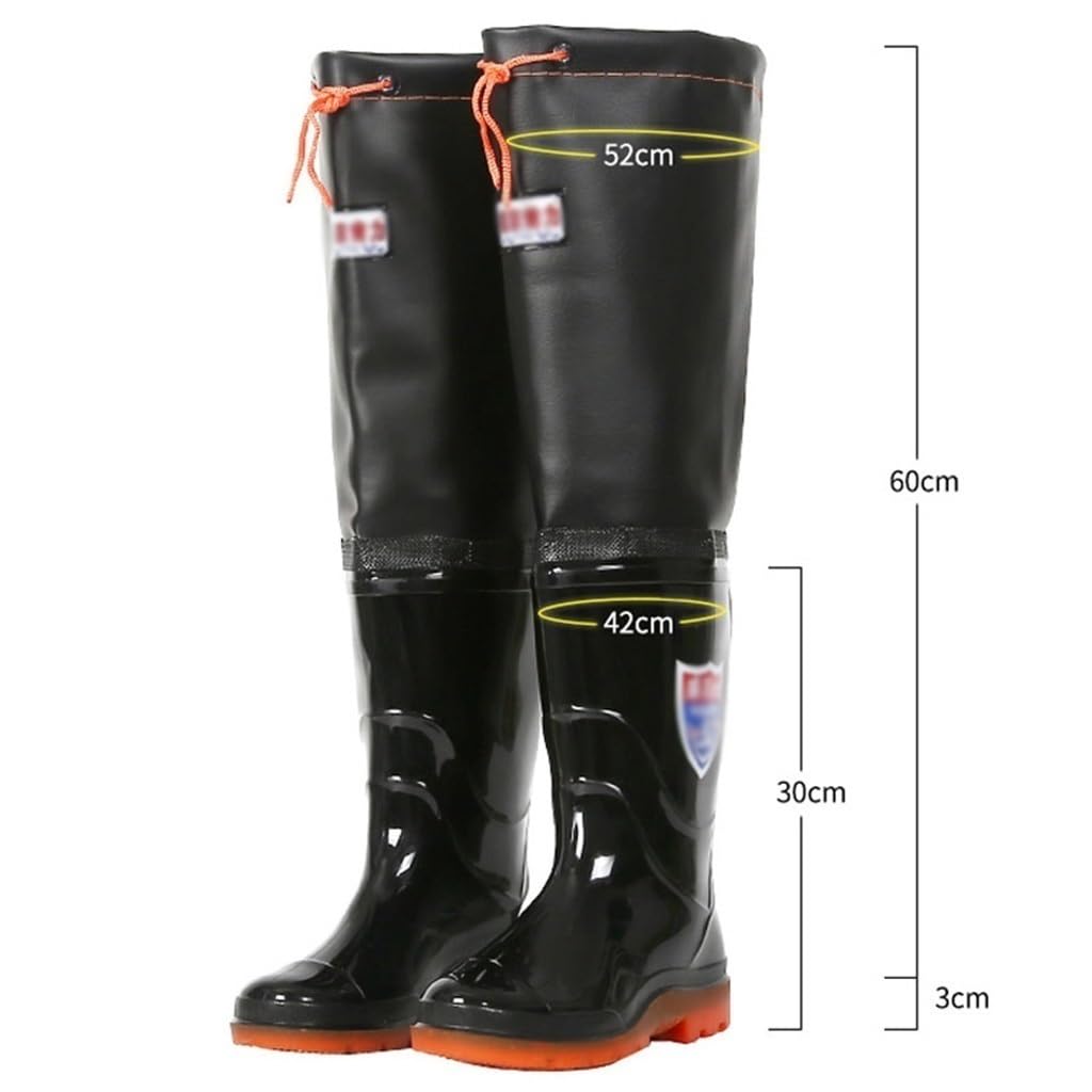 IBOWZ Vadeadores de Pesca Botas de Pesca con Suela Oxford Gruesa y vadeadores de Cadera, 60 cm, para Hombres y Mujeres, para Pesca, cría y exploración al Aire Libre