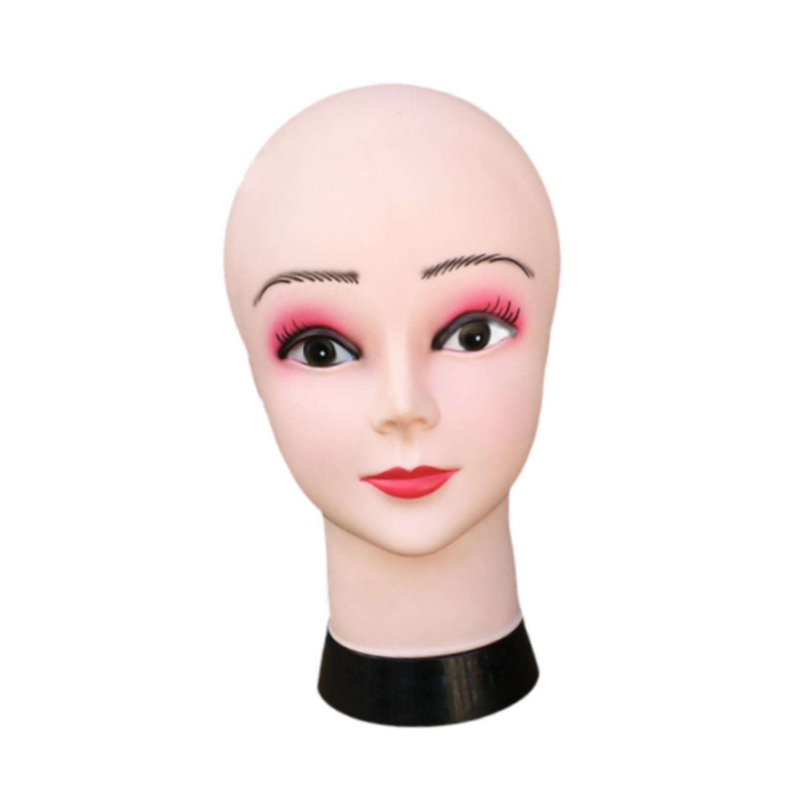 Cabeza de maniquí con pestañas ideal para exponer pelucas en peluquerías