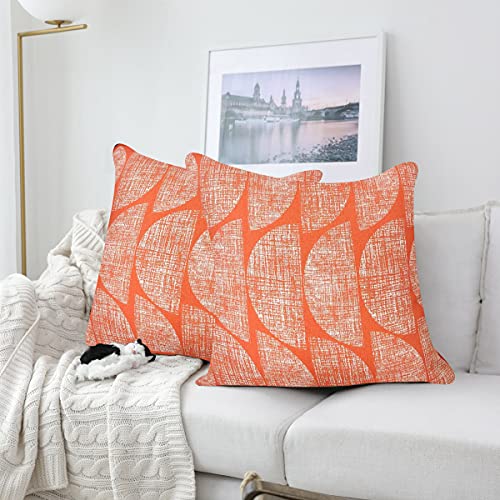 Image of SAJAVAT HOME CC448A Cotton Embroidery Cushion Cover (Pack of 1) Exclusive Edition 18x18 INCHES / 45x45 cm Off White (Orange, Cotton)
