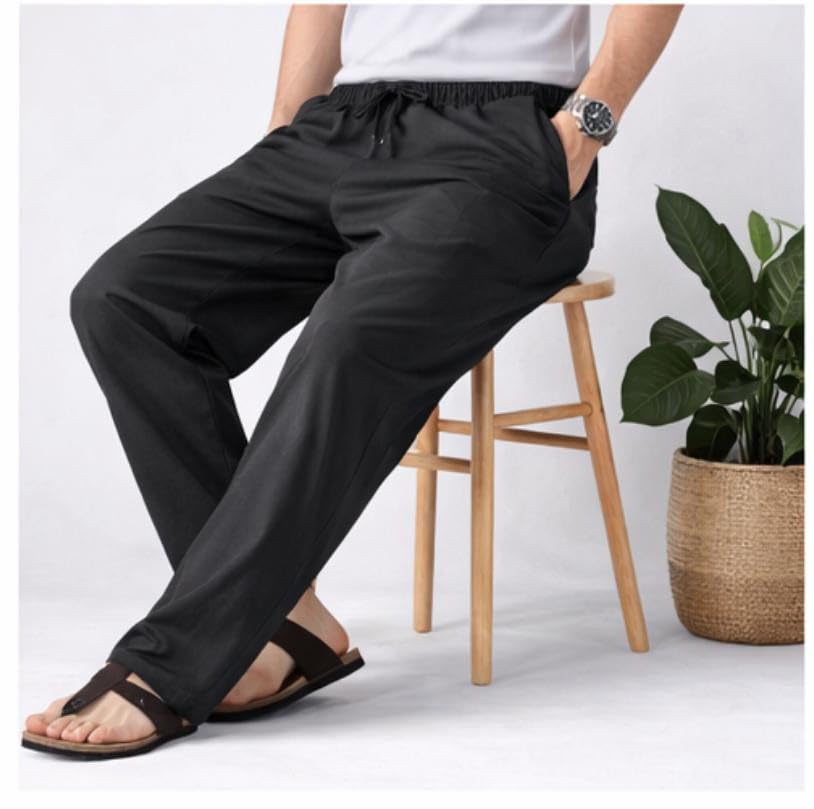 Image of Men's Polyester Blend Straight Fit Track Pant with Zipper Pocket