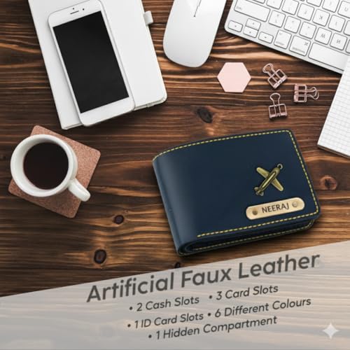 Image of Customised Wallet for Man with Name | Passport Cover & Keychain Combo Set | Personalised Wallet Passport Holder Key Ring Gifts for Man Birthday Anniversary Brother Rakhi Husband