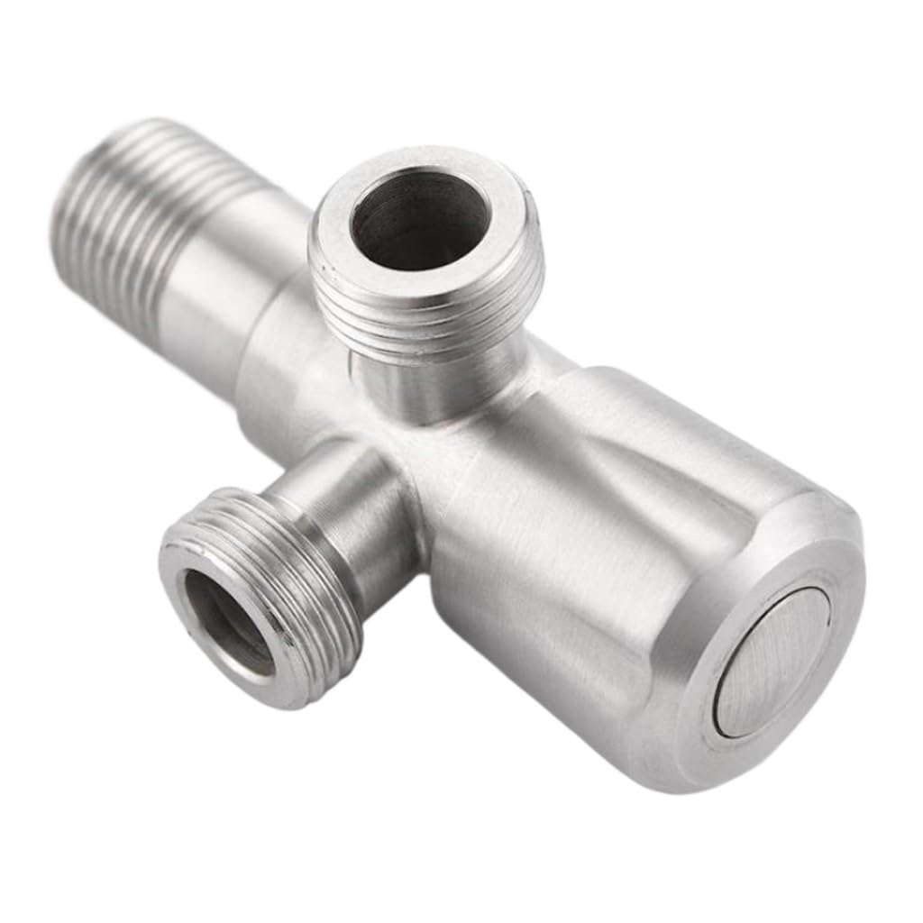 Valve à angle en acier brossé 304 à trois voies haut de gamme pour toilette