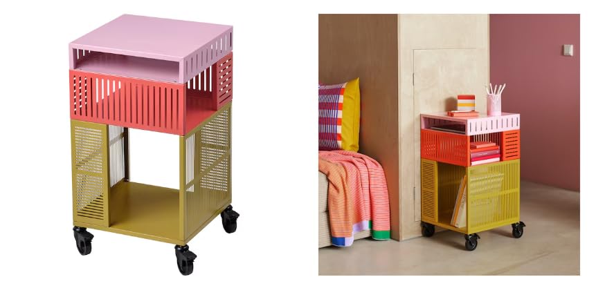 CHINPIN TESAMMANS Storage unit on castors, multicolour, 42x72 cm