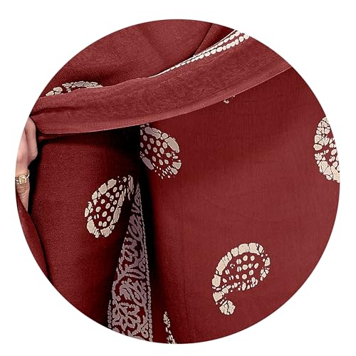 Image of MIRCHI FASHION Women Sari Georgette Plain | Breathable Lightweight Solid Color Saree for Office and Regular Wear with Blouse Piece
