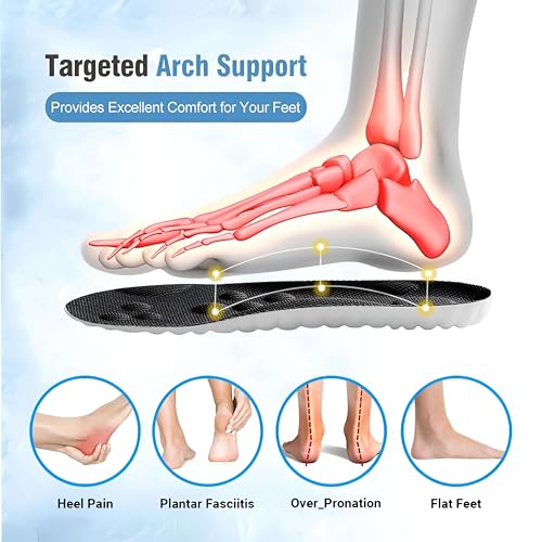 Image of 2 Pairs Cloud Insoles - 4D Cloud Technology Insole - Super Soft Comfort Insoles, U-Shape Memory Foam Insoles, Trim to Fit Inserts (Gray, Men: 12-13)