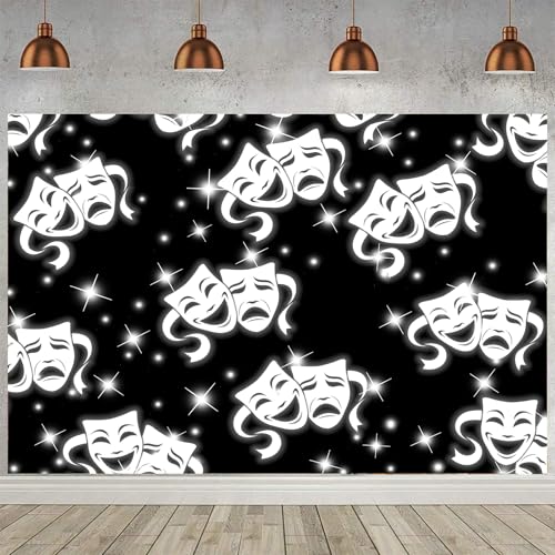 DePhoto 7x5FT Black Mask Backdrop Early 2000s Old School Emotion Glamour Shots Backdrops 90s Chola Party Decorations Photo Studio Prop Vinyl