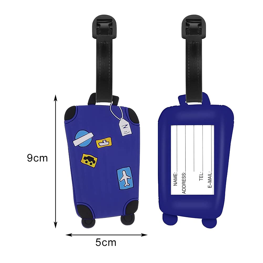 Etichette Per Bagagli In Silicone - 5 Pezzi Con Cinturino - Targhette Per Valigie E Viaggi - Foto 9