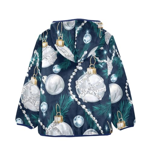 Christmas Jewel with Snowballs Girls Fleece Jacket Girls Fall Jacket Girls Zip Up Hoodie Girls Sherpa Jacket 2-10T2