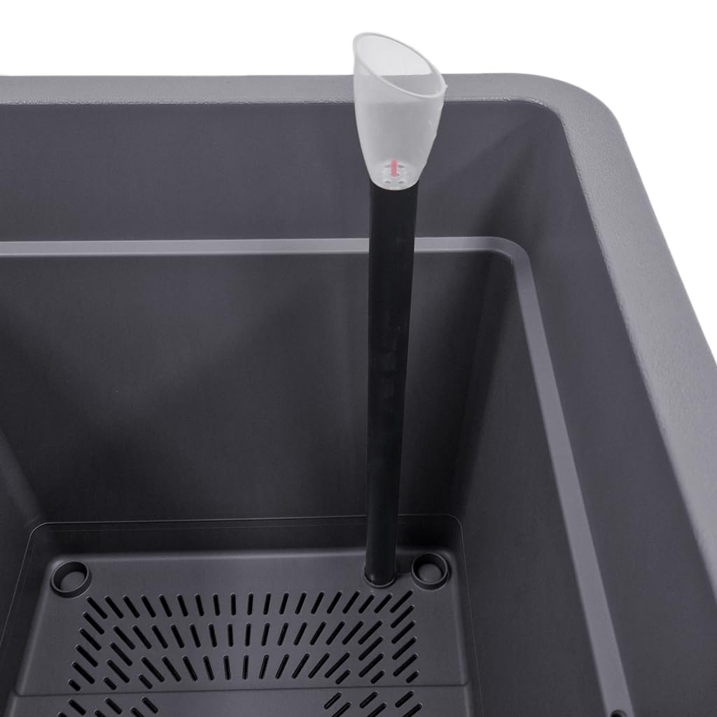 Kreher XL Pflanzkasten Cosmo mit Rollen und Wasserstandanzeige in verschiedenen Formaten und Farben. Der Eye-Catcher für Garten, Terrasse, Restaurants & Gewerbe! (Anthrazit, 80 L)