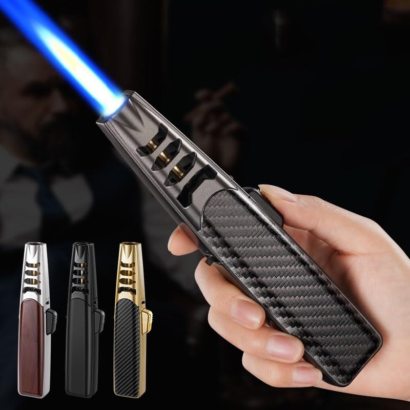 Encendedor a gas butano recargable con llama ajustable miniatura 2