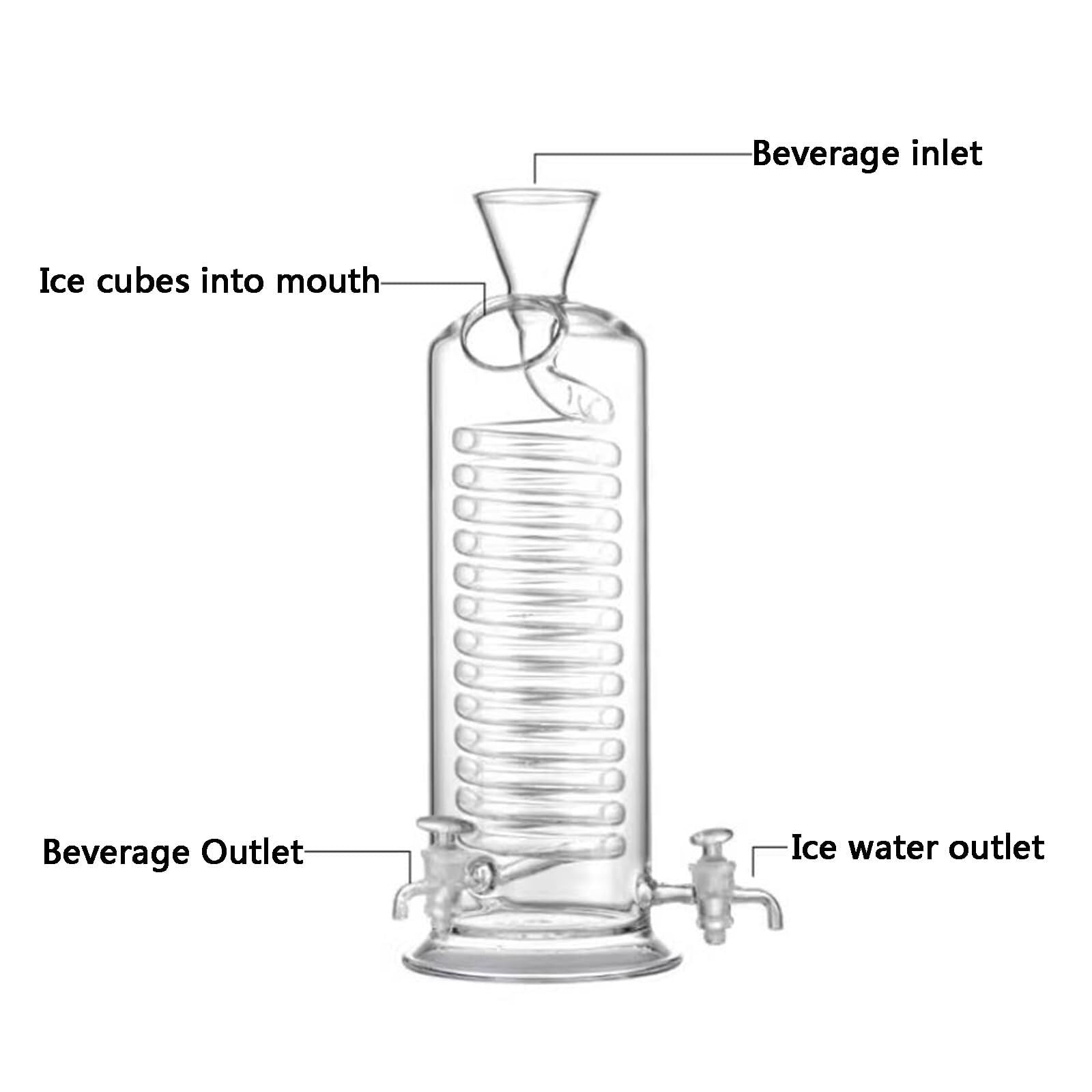 Prezent dla miłośnika kawy, 180 ml/340 ml szklany dzbanek do parzenia na zimno, ze spiralną rurką chłodzącą i kranem dystrybucyjnym, kawy domu, biura - kawa herbata(340ml)