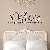 Witkey Music Is The Prayer The Heart Sings Vinyl Wall Decals Quotes Sayings Words Art Decor Lettering Wall Art Inspirational Uplifting