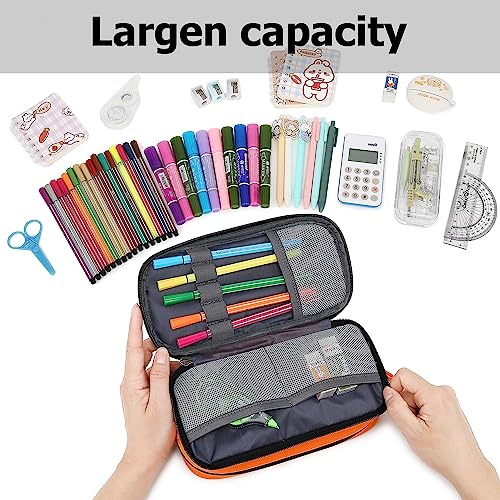 Image of Mountain guest Large Capacity Pencil Case Multi-Slot Pencil Pouch Durable Pencil Box Portable Office Pen Bag with Zipper
