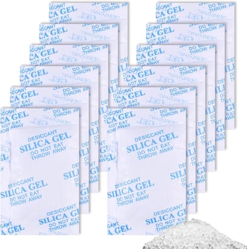 Lot de 12 Paquets Déshydratants de Recharge, Gel de Silice Absorbeur d'Humidité Sacs Dessicant pour Mangeoires Automatiques pour Chats/Chiens (25g) (12PCS)