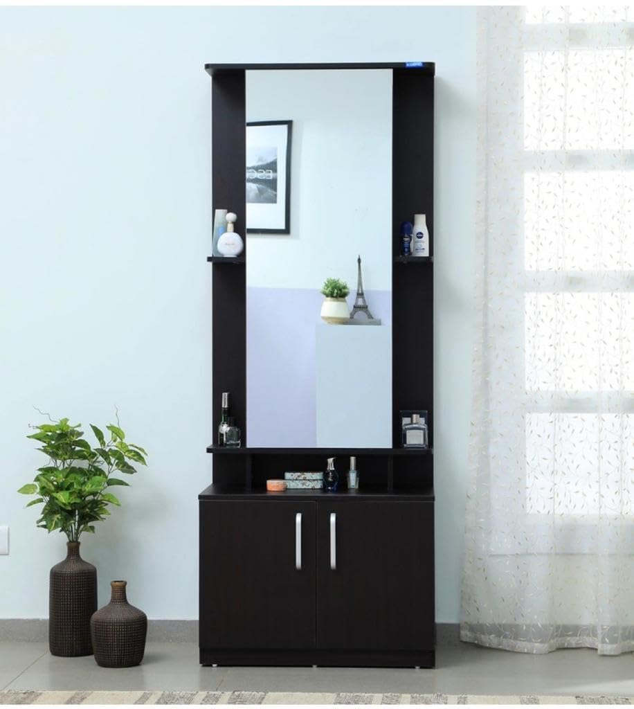 CASPIAN Furniture Dressing Table with Mirror || Dressing Table || Makeup Table || Bedroom Organizer (Rain Forest Dark)-image-17