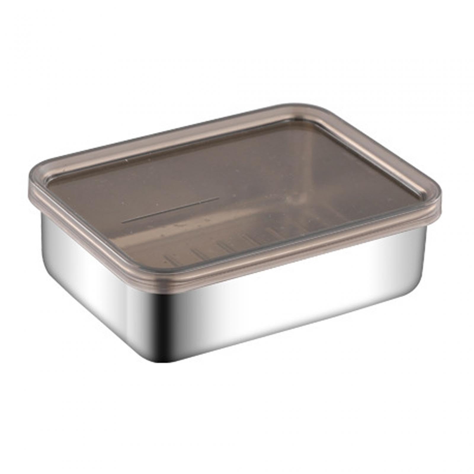 Merishopp Stainless Steel Food Storage Container Bread Box for Picnic, Office, Travel 13.3cmx10cmx4cm-image-6
