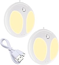 iLAFFUS Veilleuse LED pour enfants, lampe à induction rechargeable par USB, pour chambre d'enfant, escalier, chambre à coucher, cuisine (lot de 2)