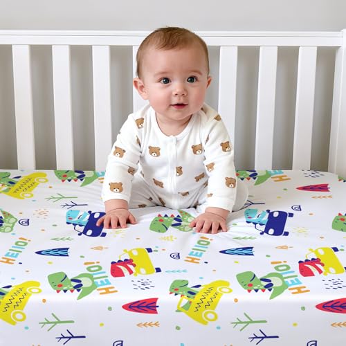 Image of UOMNY Crib Sheet,Boys Girls Crib Sheets Baby Sheet for Standard Crib and Toddler Mattresses Nursery Bedding Sheet Crib Mattress Sheets for Boys and Girls 1 Pack Toddler Sheet