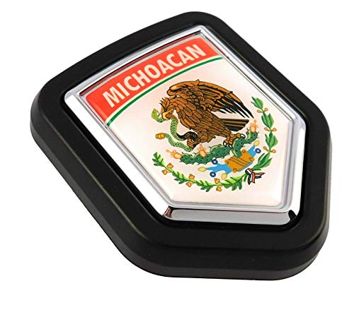 Image of Michoacan Mexico flag car truck black Shield Grill Badge grille mount emblem country state