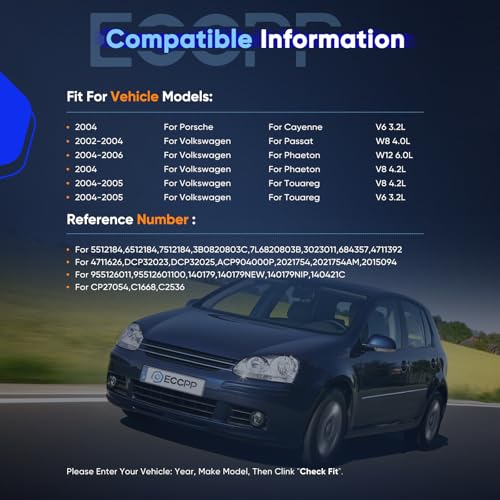 Image of ECCPP AC Compressor for Volkswagen Passat 4.0L 2002-2004 | for Volkswagen Touareg 3.2L 2004-2005 for Porsche Cayenne V6 3.2L 2004 Fast Cooling AC Compressor with Clutch