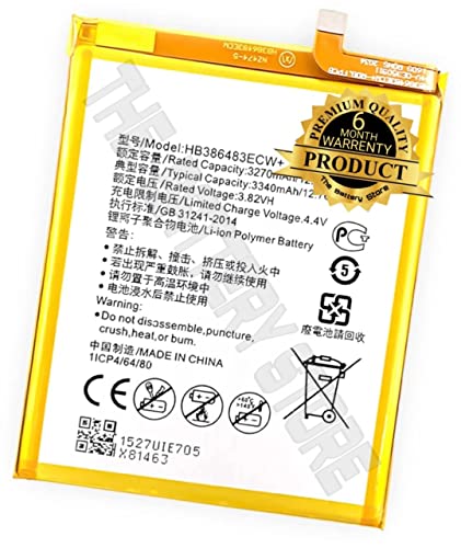 Image of THE BATTERY STORE Original HB386483ECW+ Battery for Huawei Honor 6X, Mate 9 Lite, GR5 2017, G9 Plus Battery with 6 month warranty and high capacity battery backup. Carefully check your phone model and purchase. (FOR HONOR 6X HB386483ECW+)