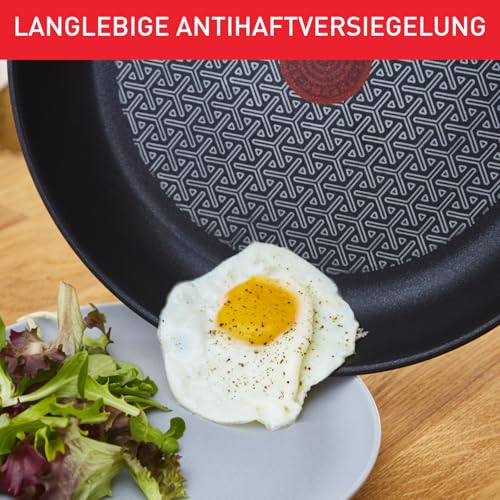 Tefal Duetto Pfanne 28cm, Edelstahlpfanne Induktion, Antihaftversiegelung, Thermo-Signal bei idealer Brattemperatur, leichte Reinigung… – Ansicht 3
