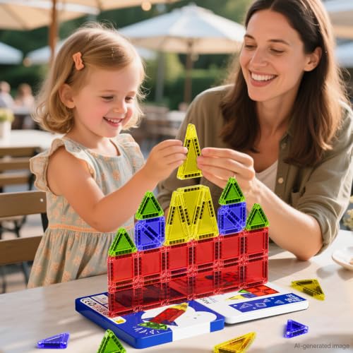 Image of Mini Magnetic Tiles Travel Set 60 Mins Quiet Play 30s Cleanup