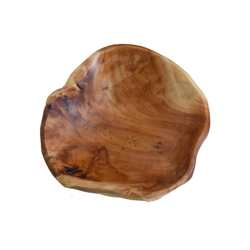 Creative Wood Root Carved Bowl - Handmade Real Wood Fruit Serving Bowl, Decorative Display (20cm-24cm)