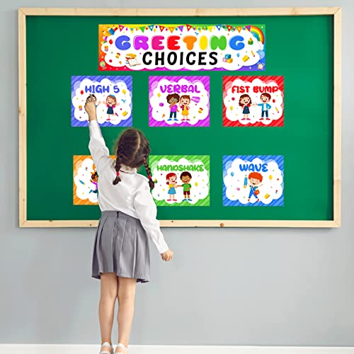 Image of Greeting Choice Classroom Rules Poster Greetings Bulletin Board Banner Decorations Social Distancing Bulletin Wall Decor for Preschool Elementary and Middle School Teachers