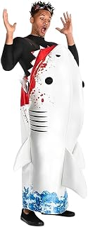 Party City's Shark Attack Costume - Adult Standard Size - White, Red & Blue - Perfect for Your Next Splashin' Adventure, 1 Pc.