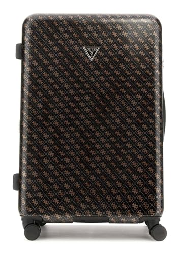 Valise GUESS Jesco 28 marron grand format extensible 8 roues bagage soute rigide