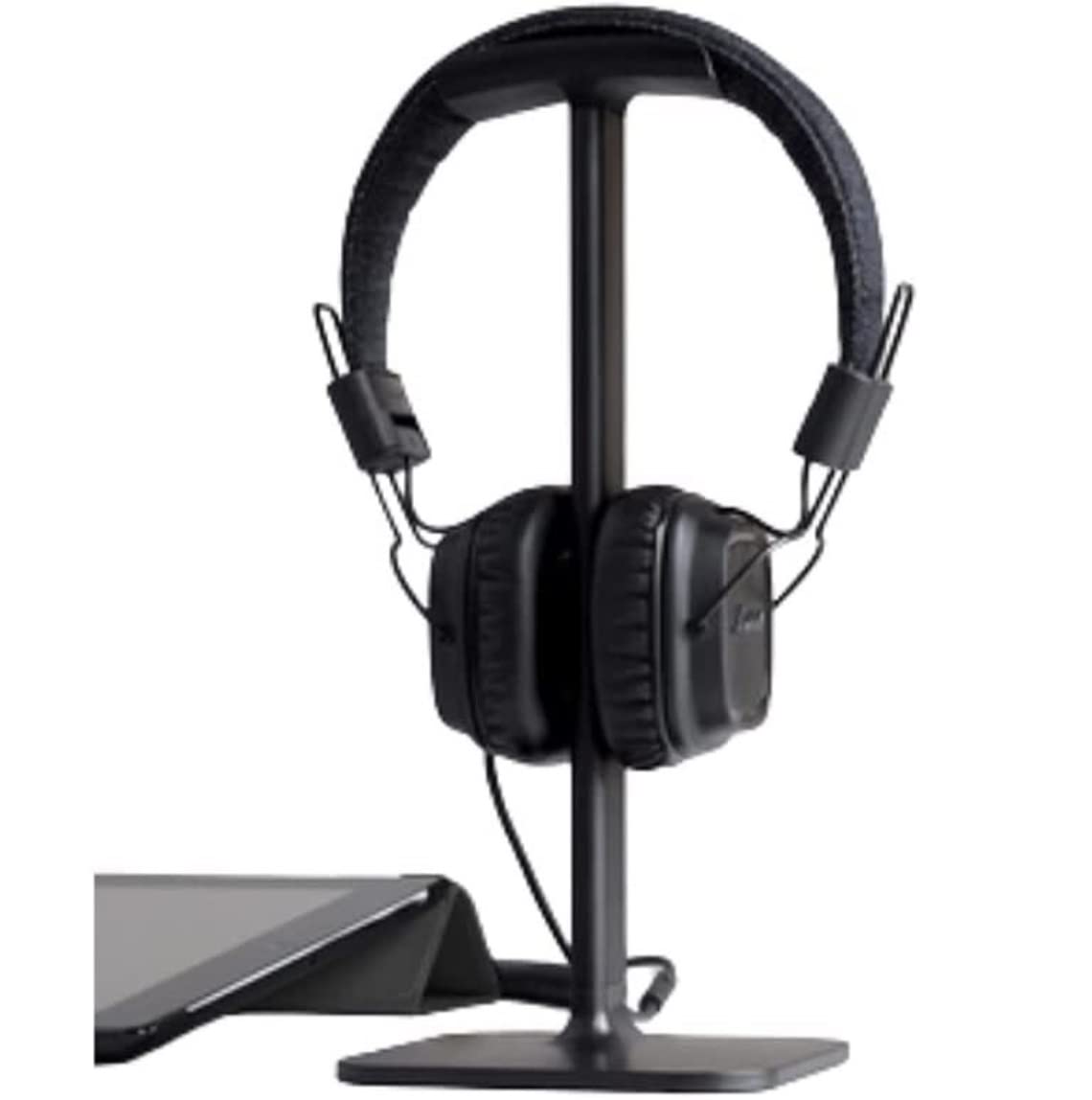 Supporto for cuffie in metallo e silicone, semplice, adatto a tutti i supporti for auricolari(Black)